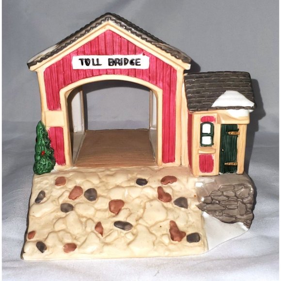 Christmas Valley OWell COVERED TOLL BRIDGE Holiday Village building accessory - Picture 6 of 9